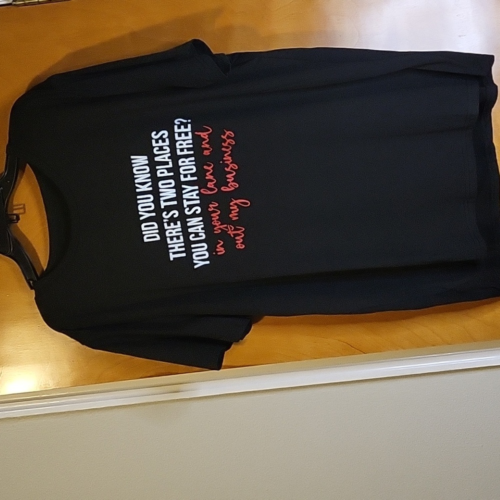 Womens Black / White "Stay In Your Lane" Short Sleeve T-shirt